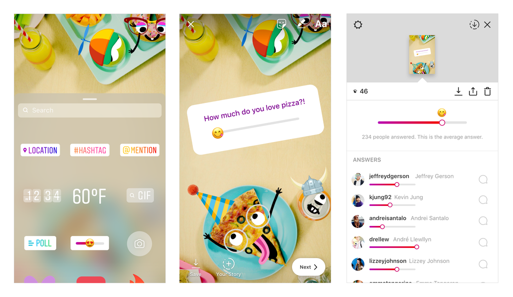 Instagram Adds Option Poll to Friends and Family Emoji Slider Stickers