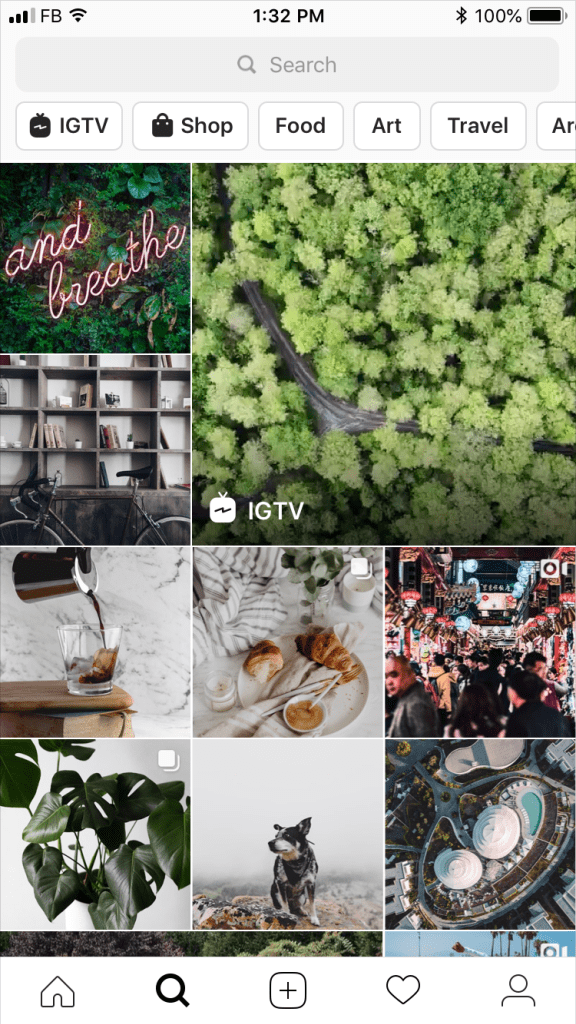 Instagram's Explore Tab Features Shopping and IGTV