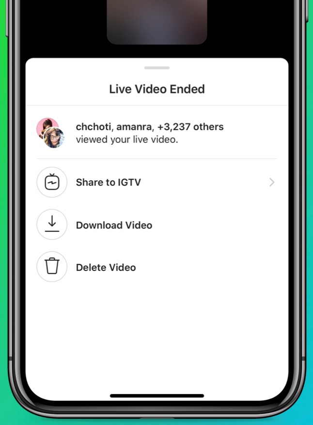 Instagram Rolls Out Option to Share Instagram Live on IGTV